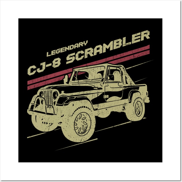 CJ-8 Scrambler Jeep car trailcat Wall Art by alex77alves